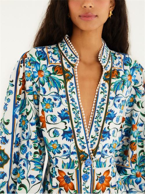 Floral Dress FARM RIO | 353631FLORATILEOFFWHITE26038